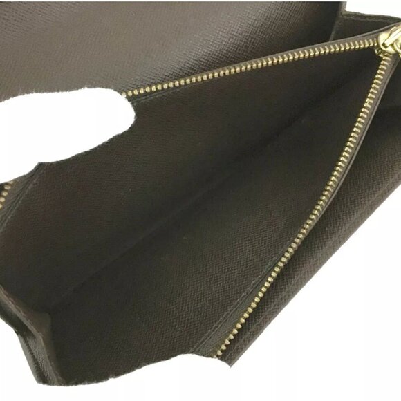 LOUIS VUITTON DAMIER PORTEFEIULLE SARAH LONG BIFOLD WALLET BROWN - Picture 6 of 7